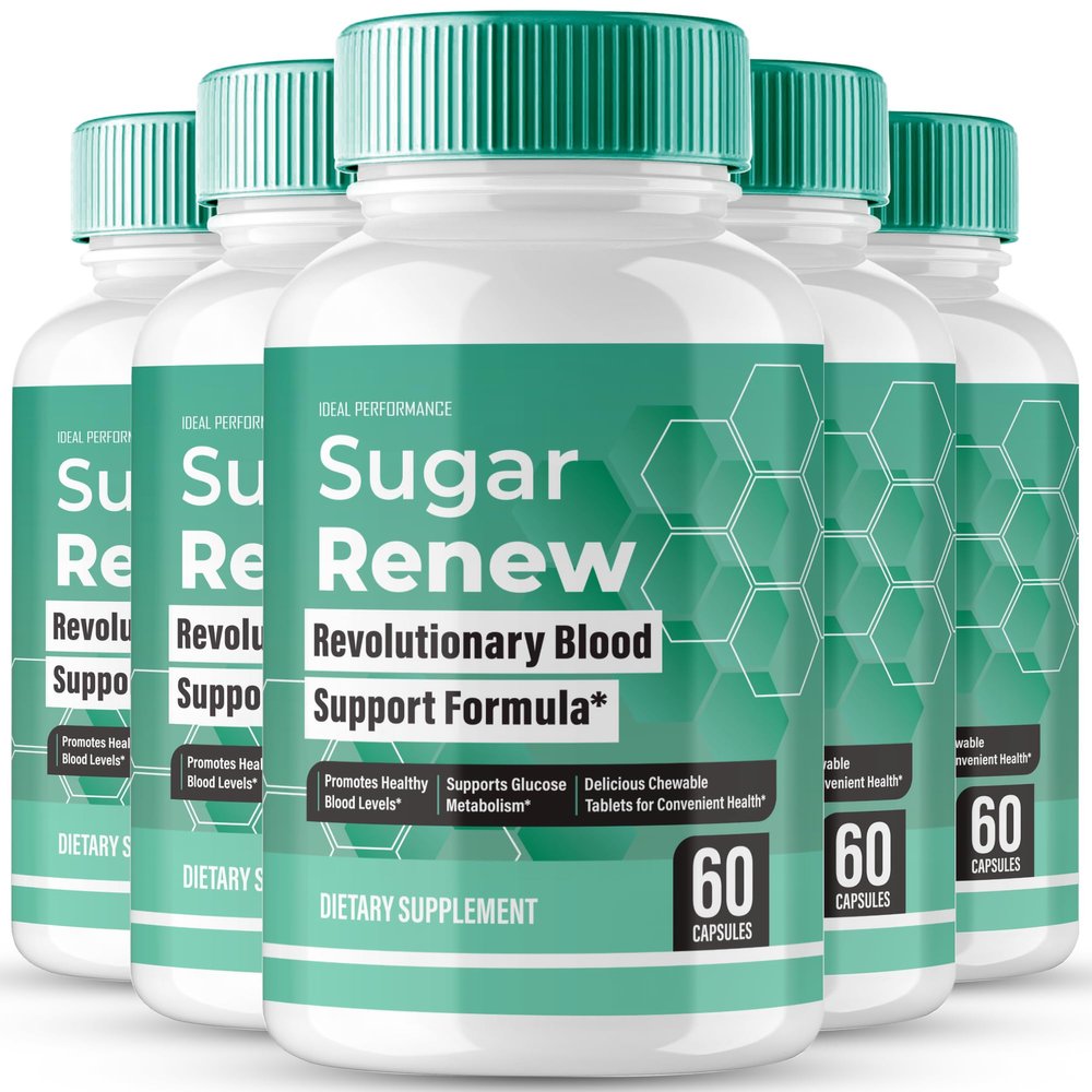 Sugar Renew Capsules, Sugar Renew Overall Health and Wellness Supplement Pills - Maximum Strength, SugarRenew Caps All Natural Formula Pills, SugarRenew Advanced Health Support Reviews (5 Pack)