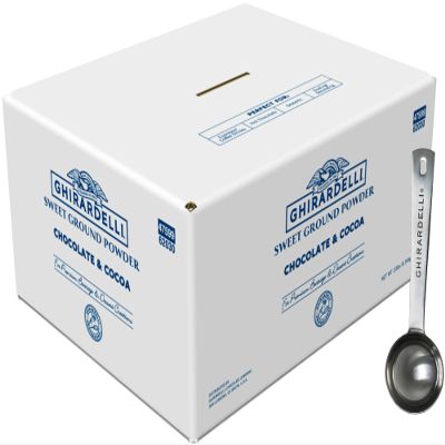 Ghirardelli Chocolate & Cocoa Sweet Ground Powder, 10lb with Barista Spoon