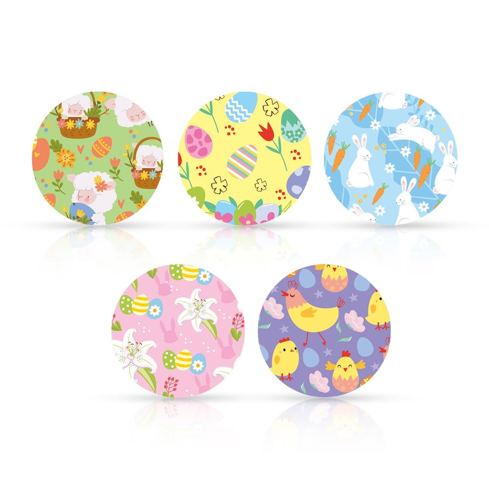 25pcs Sensor Covers for Libre 2/3, Easter Theme Waterproof Sensor Medical Adhesive Patches CGM Breathable Patch Stickers Compatible with Libre (Non-Porous)