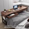 DSEWTEZXI Home Rolling Drawers Bed Table with Wheels, Mobile Bedroom Bed Desk with Storage Compartment and Mirror, Laptop overbed Table, Over The Bed Working Table, Can be Used as Study Table. view 4