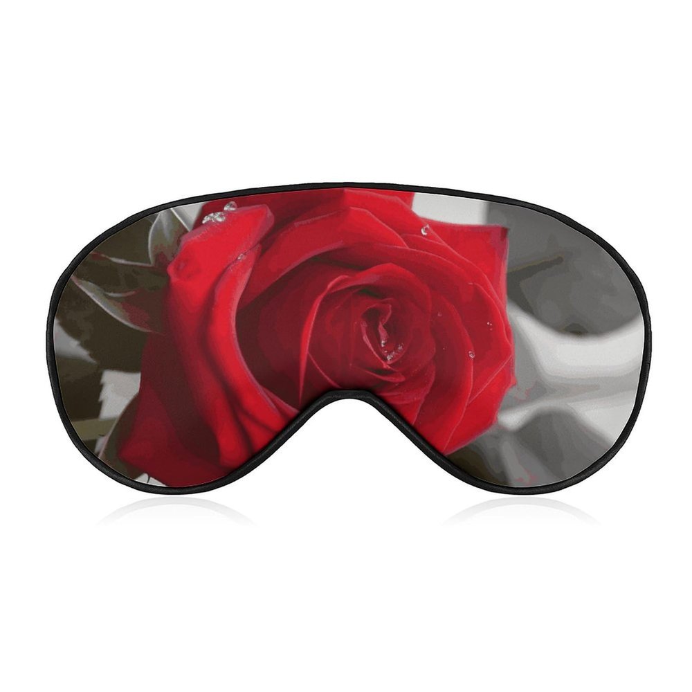 Red Rose2 Sleep Mask Soft Comfortable Eye Mask with Adjustable Strap Eye Cover Eye Shade for Men Women Work Travel