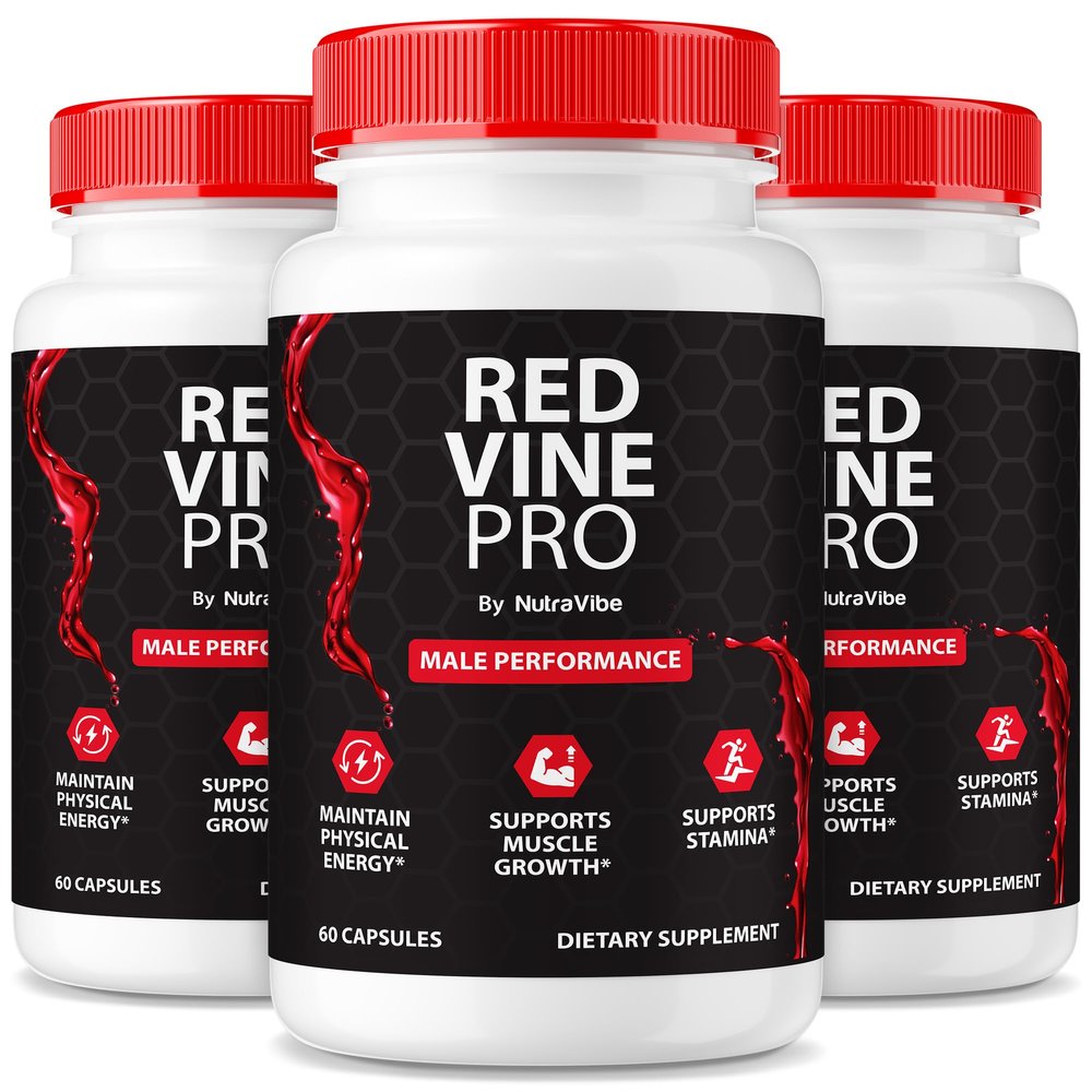 (3 Pack) Red Vine Pro for Men, Original Male Performance Formula with Clean Ingredients to Support Lasting Endurance, Stamina and Natural Energy| RedVinePro Easy-to-Swallow Pills (180 Capsules)