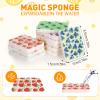 Maxdot 50 Counts Compressed Cellulose Sponges Bulk Fruits Pattern Natural Kitchen Compostable Non Scratch Dish Sponges for Washing Dishes,Cleaning Countertop Sink,Kids DIY view 2