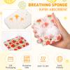 Maxdot 50 Counts Compressed Cellulose Sponges Bulk Fruits Pattern Natural Kitchen Compostable Non Scratch Dish Sponges for Washing Dishes,Cleaning Countertop Sink,Kids DIY view 3