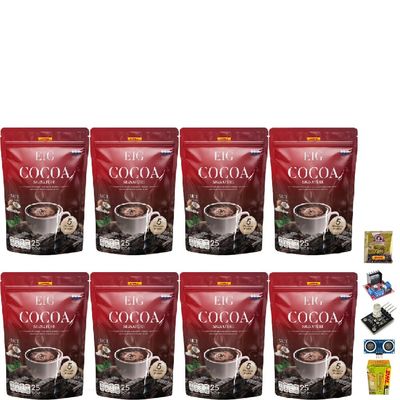 Delicious Intense Much Mellow Roasted Fruit Snack EIGCocoa Signature Cocoa 25 Sachets/Pack (375 Grams) Set 8 By Beautygoodshop [Get Free For You Beauty Gifts]