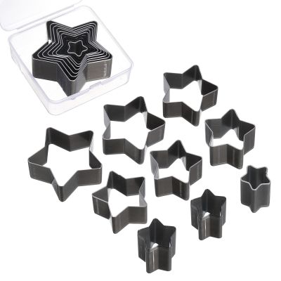 uxcell Leather Star Shape Punch Cutter Set 9 Sizes Leather Hollow Cutter Kit Durable Punch Die Kit Carbon Steel Leather Tool for Canvas Strap Belt Leathercraft Working 9pcs