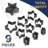 uxcell Leather Star Shape Punch Cutter Set 9 Sizes Leather Hollow Cutter Kit Durable Punch Die Kit Carbon Steel Leather Tool for Canvas Strap Belt Leathercraft Working 9pcs view 3