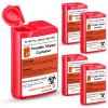 Baderke 5 Pack Pocket Travel Sharps Disposal Container Sharps Containers for Home Use Small 80 Ml Container Diabetic Supplies Easy to Use for Diabetic Needles, Lancets, Strips (Red) view 1
