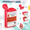 Baderke 5 Pack Pocket Travel Sharps Disposal Container Sharps Containers for Home Use Small 80 Ml Container Diabetic Supplies Easy to Use for Diabetic Needles, Lancets, Strips (Red) view 2
