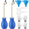 2 Pack Diatomaceous Earth Powder Duster, 8OZ Garden Powder Applicator Dispenser with Long Metal Tube, Bulb Duster Sprayer for Home Organic Gardening Agricultural Supply(Blue) view 1