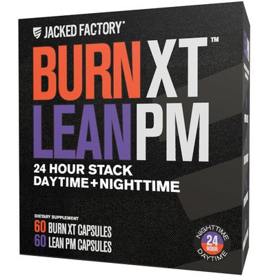 Jacked Factory Burn-XT + Lean-PM Kit 24-Hour Body Composition & Metabolism Support Stack Day & Night Formula 60 Count, 2 Pack