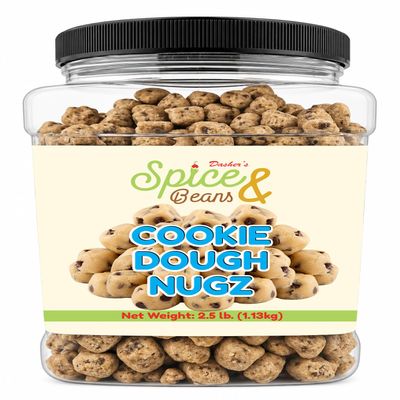 Cookie Dough Nugz 2.5 lb | Edible Chocolate Chip Cookie Dough Pieces | Ready-to-Eat Snack, Ice Cream Topping & Dessert Inclusion | Bulk Resealable Container Made in USA | Dasher's Spice & Beans
