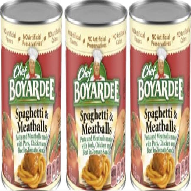 Spaghetti and Meatballs In Tomato Sauce (Pack Of 3 Cans) 14.5 oz. Each.
