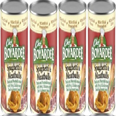 Spaghetti and Meatballs In Tomato Sauce (Pack Of 4 Cans) 14.5 oz. Each.