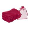 MECCANIXITY 100pcs Organza Bags 3.9x5.9 Inch Drawstring Favor Pouches Sheer Mesh Bag for Gift Jewelry Wedding Party Christmas Candy Wine Red view 1