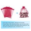 MECCANIXITY 100pcs Organza Bags 3.9x5.9 Inch Drawstring Favor Pouches Sheer Mesh Bag for Gift Jewelry Wedding Party Christmas Candy Wine Red view 3