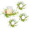 4 PCS Easter Egg Candle Rings Wreath,8.66 Inch Mini Wreath,Spring Egg Candle Rings,Artificial Easter Egg Candle Holder for Easter Spring Holiday Home Kitchen Table Centerpiece view 1