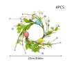 4 PCS Easter Egg Candle Rings Wreath,8.66 Inch Mini Wreath,Spring Egg Candle Rings,Artificial Easter Egg Candle Holder for Easter Spring Holiday Home Kitchen Table Centerpiece view 2