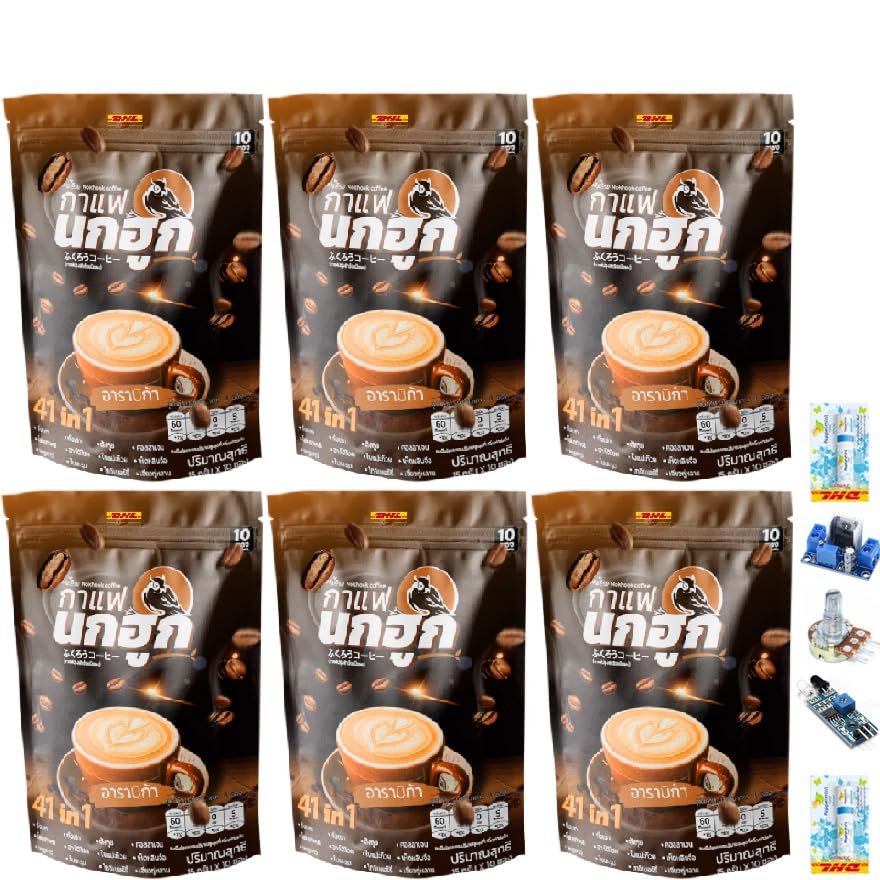 10 Sachets/Pack Nokhook Coffee 41in1 Arabica Roasted Delicious Intense Much Mellow Premium Fruit Snack Set 6 A932 By Thaigiftshop [Get Free Tomato Facial Mask]