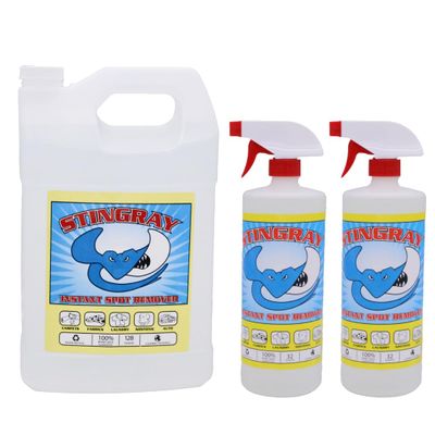 STINGRAY SPOT REMOVER Combo Kit | Advanced, Eco-Friendly Multi Surface Stain Removal | Includes 32 Fl oz 2-Pack and 1-Gallon Jug