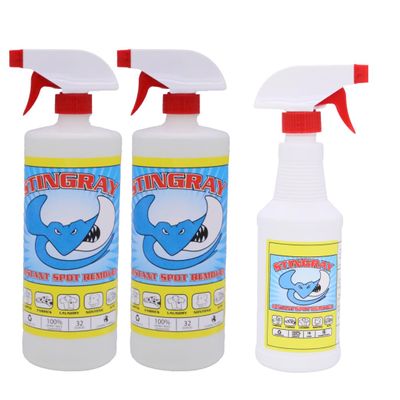 STINGRAY SPOT REMOVER Combo Kit Includes 32 Fl Oz 2-Pack and 16 Fl Oz Single | Advanced, Eco-Friendly Multi Surface Stain Removal
