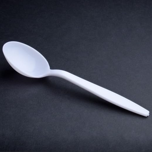 1000 Count Bulk White Disposable Plastic Spoons, Heavy Duty Sturdy and Durable