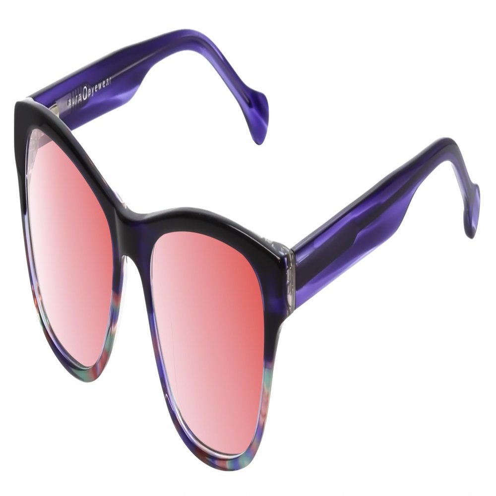 Calabria Lilac Cat Eye FL-41 Glasses for Women - Pink Tinted Light Sensitivity Eyewear | Stylish Acetate Frames For Daily Wear