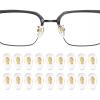 HARFINGTON 10 Pairs Eyeglass Nose Pad 6mm Thickness Silicone Anti-Slip Glasses Nose Grips Air Bag Copper Core Glasses Nose Pads for Plastic Frames Glasses Sunglasses, Gold view 1
