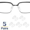 HARFINGTON 5 Pairs Eyeglass Nose Pads 3mm Thickness Silicone Anti-Slip Glasses Nose Grips Slip-on Glasses Nose Pads for Plastic Frames Glasses Sunglasses, White view 3
