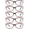 LifeArt 5 Pairs Blue Light Blocking Glasses, Computer Eyeglasses for Women Men, Clear Lens Lightweight Rectangle Frame(5 Red, +0.75 Magnification) view 1