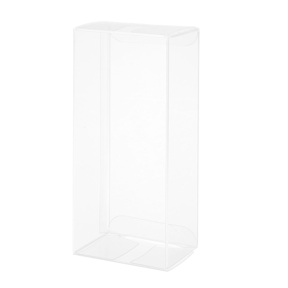 MECCANIXITY Plastic Retail Boxes 2.5"x1.9"x5.8" Gift Box with Protecting Film for Candy, Cookies, Christmas, Wedding, Party Wrapping Clear Pack of 20