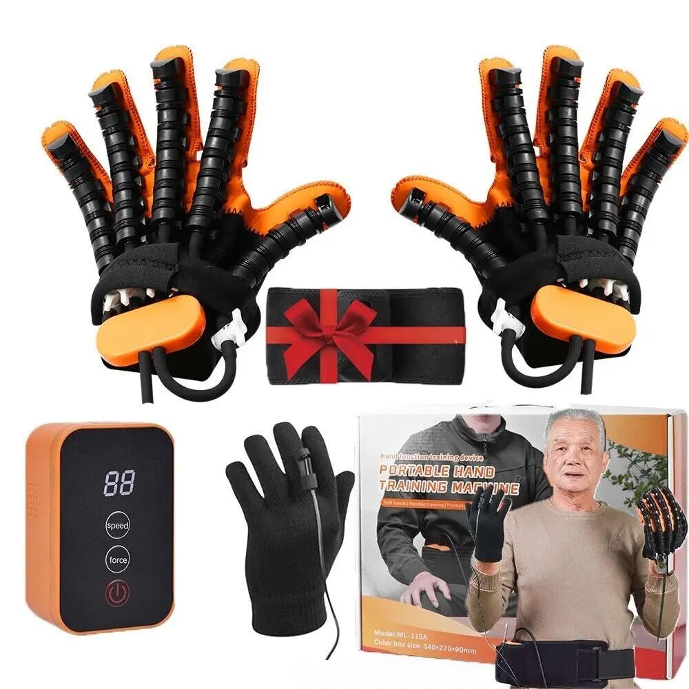 ADDZEST (Left & Right) Rehabilitation Robot Glove, Finger and Hand Function Rehabilitation Trainer Hand Recovery Equipment for Stroke Patient.