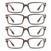 VisionGlobal 4 Pairs Reading Glasses, Blue Light Blocking Glasses, Computer Reading Glasses for Men(Red, 0.75 Magnification) view 1