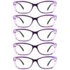 LifeArt 5 Pairs Blue Light Blocking Glasses, Computer Eyeglasses for Women Men, Clear Lens Lightweight Rectangle Frame(5 Purple, +0.00 Magnification) view 1