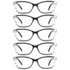 LifeArt 5 Pairs Blue Light Blocking Glasses, Computer Eyeglasses for Women Men, Clear Lens Lightweight Rectangle Frame(5 Black, +0.00 Magnification) view 1