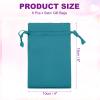 PATIKIL Satin Gift Bags, 6 Pcs 6 x 4 Inch Wedding Favor Drawstring Bags with Drawstring for Birthday Christmas Jewelry Party, Green view 2