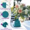 PATIKIL Satin Gift Bags, 6 Pcs 6 x 4 Inch Wedding Favor Drawstring Bags with Drawstring for Birthday Christmas Jewelry Party, Green view 3
