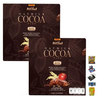 10 Sachets/Box(150g) BiLynd Oat Milk Cocoa Plus Apple Extract Intense Delicious Much Mellow Fruit Snack Set 2 By Beautygoodshop [Get Free For You Beauty Gifts]