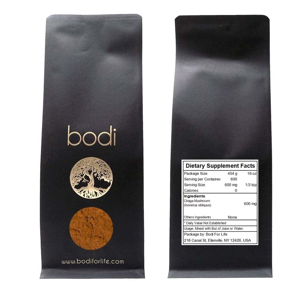 bodi : Chaga Mushroom Fine Powder | 2oz to 5lb | 100% Pure Natural Hand Crafted (4 Ounce)