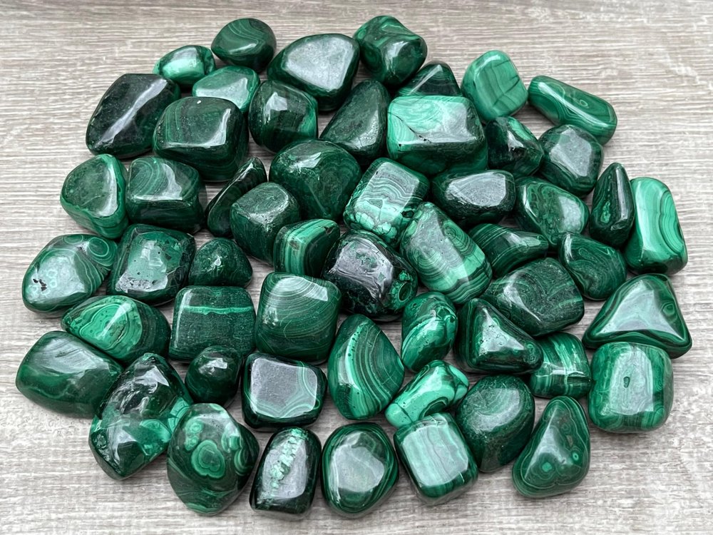 1/4 Pound Malachite Tumbled Stones, Polished Natural Malachite Rock, Genuine Malachite Stone Bulk Lot