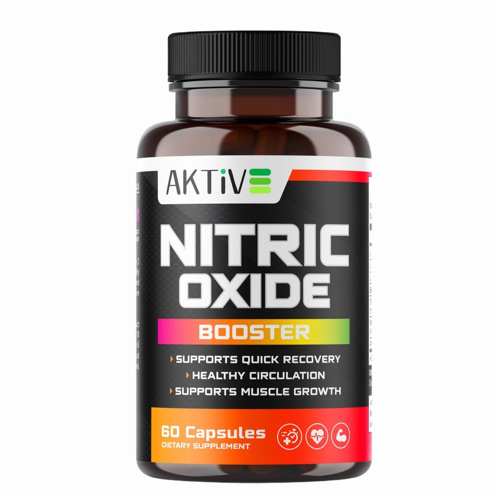 Aktive Supplements Nitric Oxide Booster Supplement with L-Arginine, L-Citrulline, and Ginseng Root Enhance Blood Flow, Boost Energy & Stamina, Support Heart Health & Muscle Growth 60 Capsules