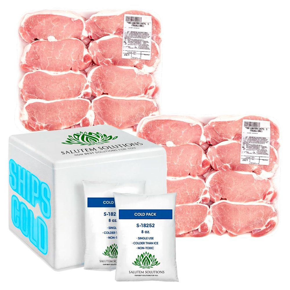 Salutem Vita - Boneless Pork Loin Chops, 5 lb (actual weight may vary within 5%) - Pack of 2