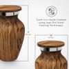 4 Pack Small Keepsake Urn for Human Ashes | Metal Wooden Teak Style | Mini Little Memorial Ash Container | Perfect Compact Tribute for Loved Ones | Male Female Man or Woman view 2