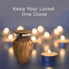 4 Pack Small Keepsake Urn for Human Ashes | Metal Wooden Teak Style | Mini Little Memorial Ash Container | Perfect Compact Tribute for Loved Ones | Male Female Man or Woman view 3