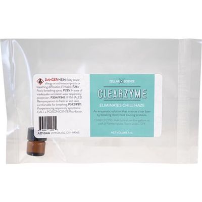 1ml Single Dose CLEARZYME CLAREX CHILL HAZE BEER CLARIFIER Enzymatic Fermentation Stage Solution to Fining Hazy Beer (Cellar Science repack of Brewer's Clarex)
