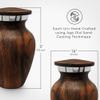 4 Pack Small Keepsake Urn for Human Ashes | Metal Wooden Cherry Style | Mini Little Memorial Ash Container | Perfect Compact Tribute for Loved Ones | Male Female Man or Woman view 2