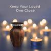 4 Pack Small Keepsake Urn for Human Ashes | Metal Wooden Cherry Style | Mini Little Memorial Ash Container | Perfect Compact Tribute for Loved Ones | Male Female Man or Woman view 3