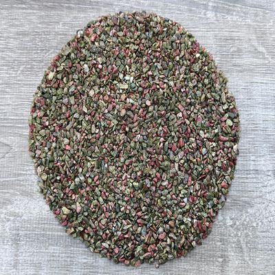 Unakite Chips Natural Mini Unakite Stones, Crushed Undrilled Unakite, Semi-Tumbled Genuine Unakite (3 lbs Bulk)