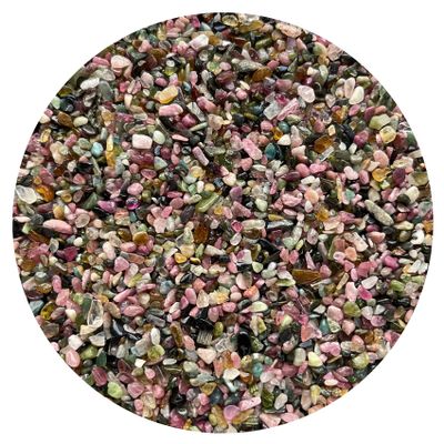 Rainbow Tourmaline Chips Natural Mini Rainbow Tourmaline Stones, Crushed Undrilled Rainbow Tourmaline, Semi-Tumbled Genuine Rainbow Tourmaline (5 lbs Bulk)