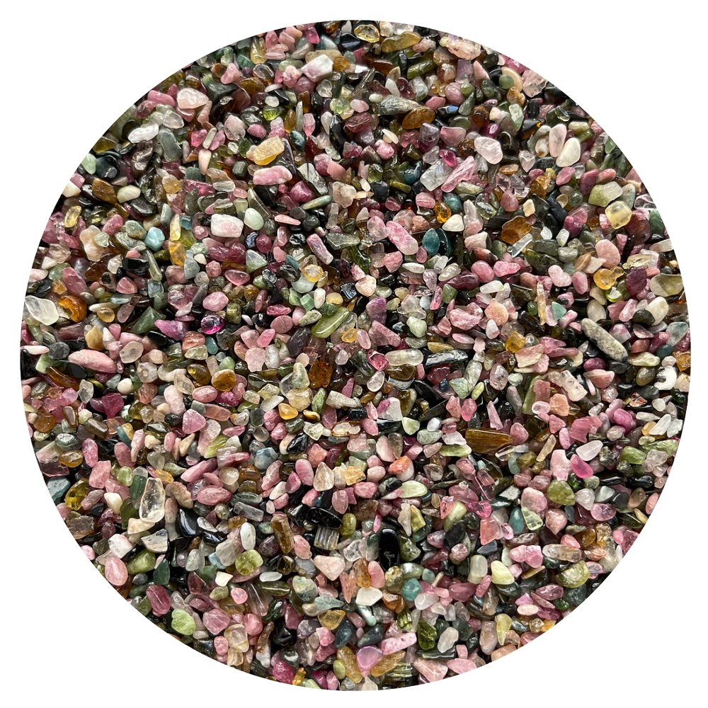 Rainbow Tourmaline Chips Natural Mini Rainbow Tourmaline Stones, Crushed Undrilled Rainbow Tourmaline, Semi-Tumbled Genuine Rainbow Tourmaline (5 lbs Bulk)